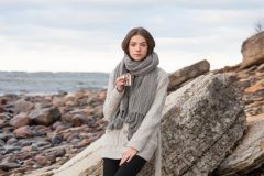 MITHIO cardigan AMALIE and scarf PAULINE