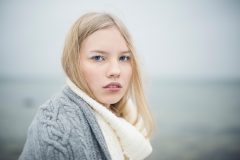 MITHIO wool sweater ELLE and scarf PAULINE