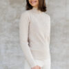 MITHIO Diagonal rhomb knit lambswool women´s polo sweater Polo W light beige