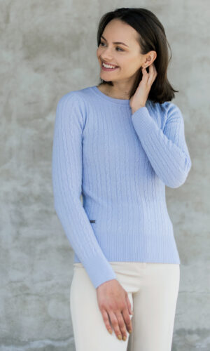 Mithio Ellie O Light Blue merino wool sweater