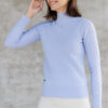 MITHIO Diagonal rhomb knit merinowool women´s polo sweater Polo W Light Blue