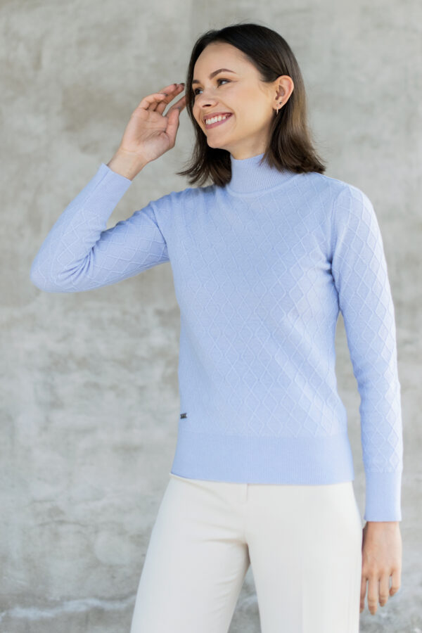 Mithio Polo W Light Blue merino wool polo
