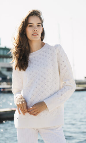 MITHIO women´s merinowool sweater MATILDE White