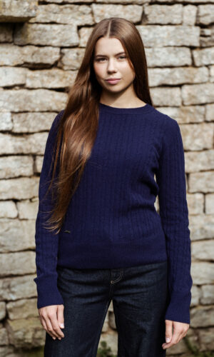 MITHIO women´s merinowool O neck sweater ELLIE O Dark Lilac
