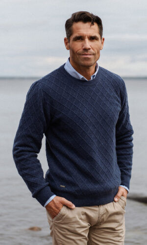MITHIO men´s merinowool sweater ROBBI Blue