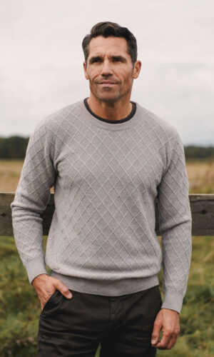 MITHIO men´s merinowool sweater ROBBI Light Grey