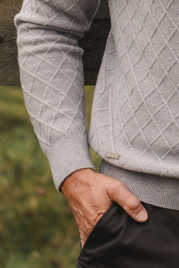 MITHIO men´s merinowool sweater ROBBI Light Grey