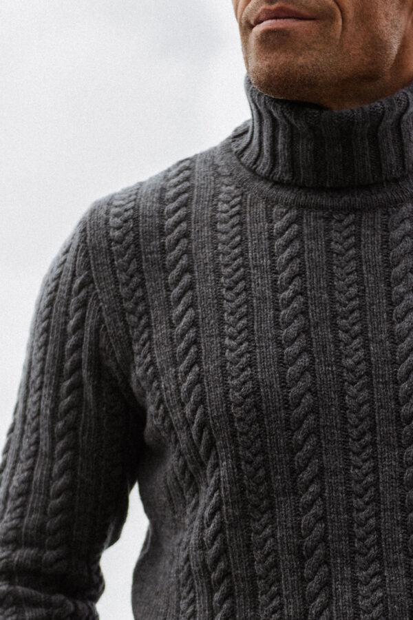 MITHIO men´s lambswool sweater VOLDEMAR Dark Grey close